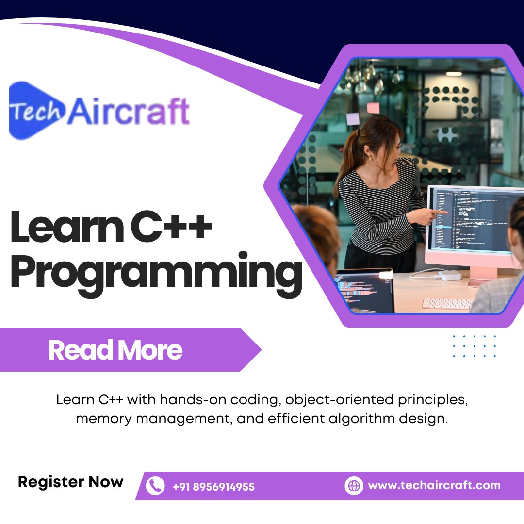 Techaircrafts's tweet image. Unlock the power of coding with C++ – one of the most powerful and widely-used programming languages in the world
#LearnCPP #CPPProgramming #CodingForBeginners #ProgrammingLanguages #ObjectOrientedProgramming #CPlusPlus #CodeNewbie #TechSkills #STL #DevelopersLife