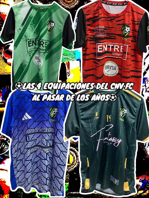 CNV_FC's tweet photo. ⚽️Las 4 equipaciones que del @CNV_FC al pasar de los años⚽️ https://t.co/htTHmig6b7