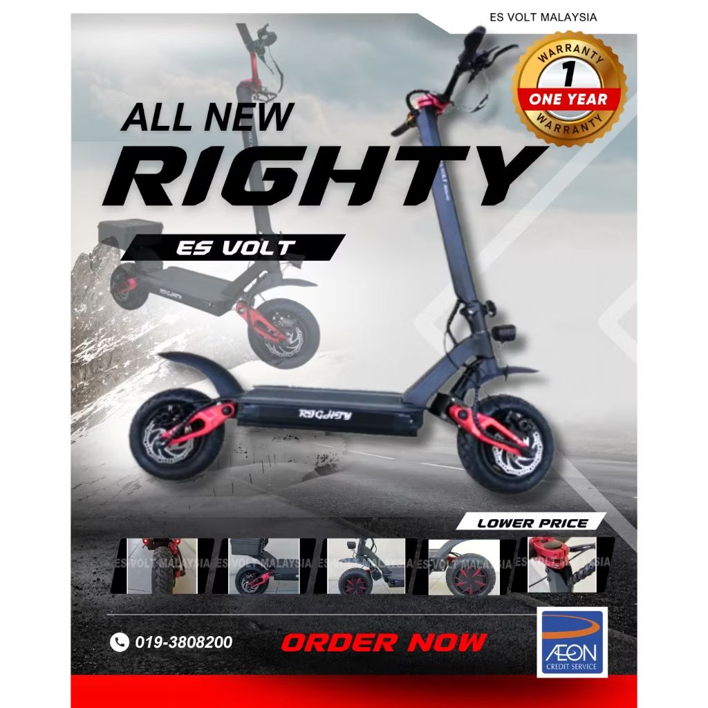 AzlanNFT's tweet photo. Check out ES Volt Model RIGHTY 2024  High performance 60V 23AH 6000W POWER Electric Scooter 70-99KmH for RM6,180.00 - RM6,580.00. Get it on Shopee now! https://t.co/EXTAIN4LtJ https://t.co/EJGz4sZwC8