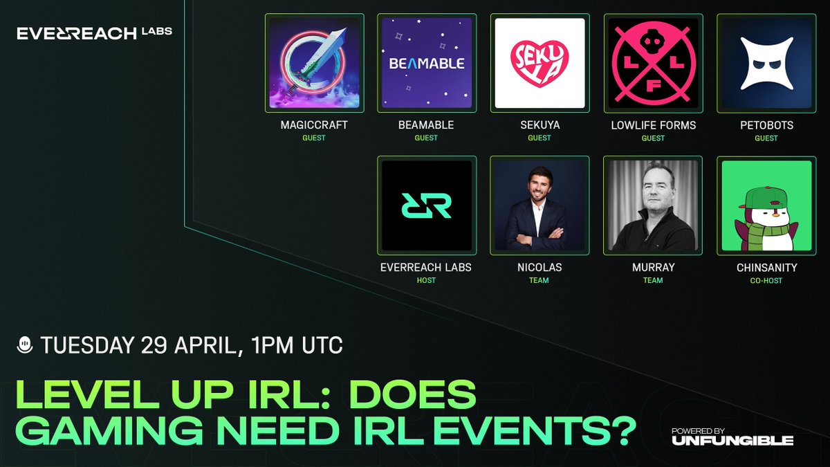 EverreachLabs's tweet photo. Are real-world events still essential for gaming or are they just nostalgia? 🕹️

We’re breaking it down today:

📅 April 29th | 1 PM UTC
🧪 https://t.co/qqG8G1pwQP

Set a reminder &amp; drop "MARA" in the replies if you're pulling up! 👇🔔 https://t.co/byCWbwajXJ
