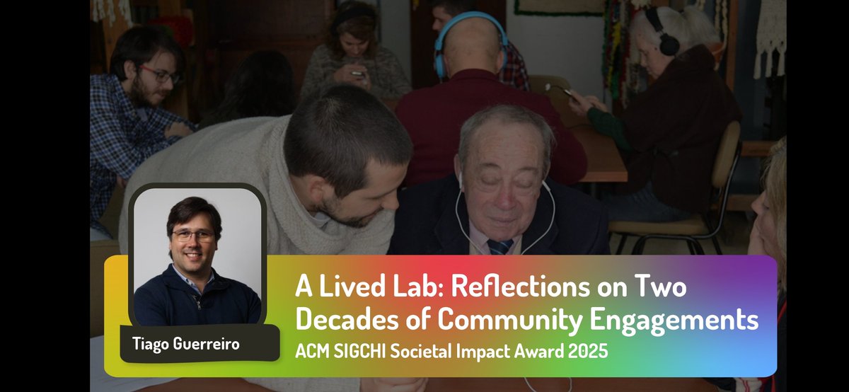 My <a href="/sigchi/">ACM SIGCHI</a> Societal Impact Award talk will happen today in the last session in room G403. Come listen, bring a smile #chi2025