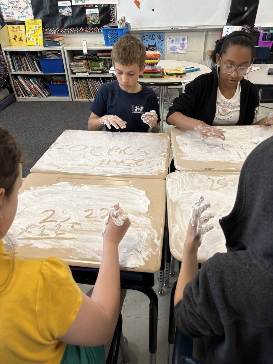 HulliganExplore's tweet image. Our room smells amazing! For our ABC countdown, B is for Bubbles so why not break out some old-fashioned @BarbasolShave cream and have some good, clean fun? We practiced spelling and multiplication and now our desks are sparkling clean!
@D59Rupley