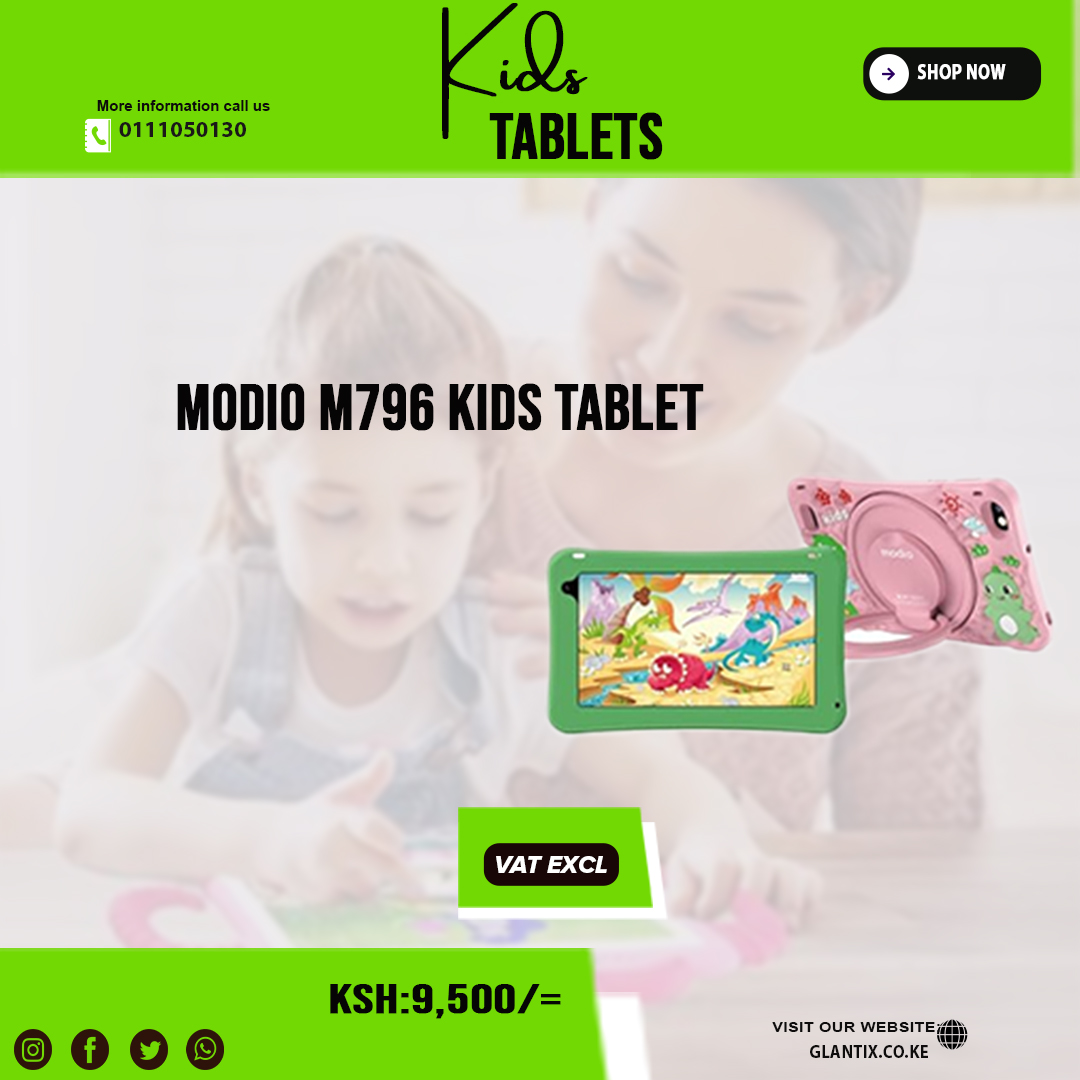 glantixke's tweet image. Discover the Modio M730 kids tablet – a durable and educational 7-inch Android device with 4G, parental controls, and pre-installed learning apps. Perfect for young learners in Kenya.

#modio#tabletsforkids
Shop now: glantix.co.ke/product-catego…