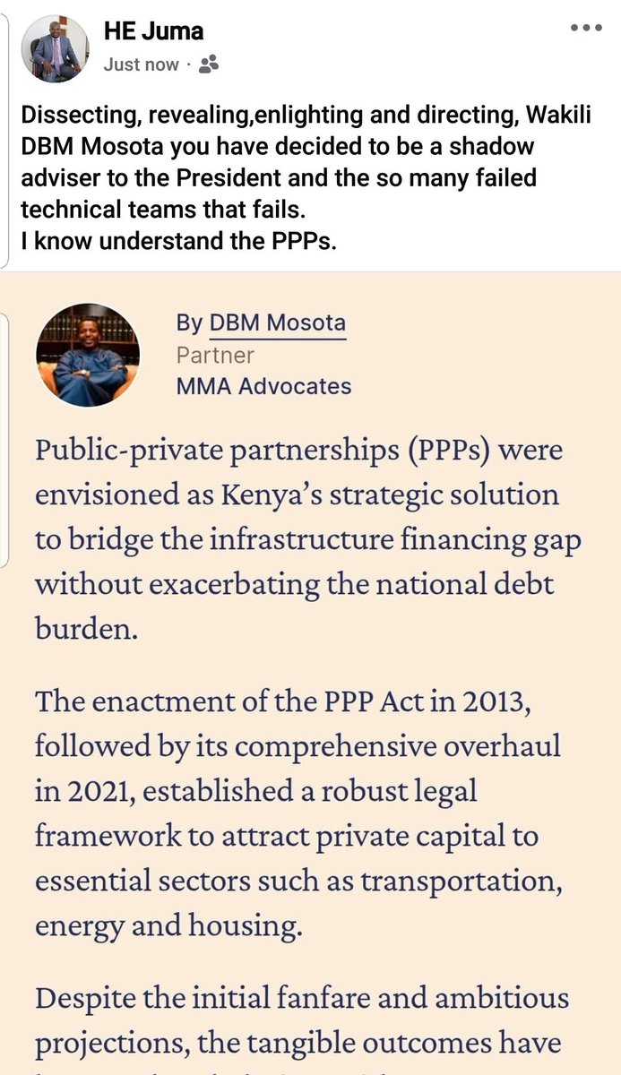 Wisdom is a scarce commodity in a world saturated with political chatter, but then suddenly, a breath of fresh, unadulterated knowledge is injected <a href="/ahmednasirlaw/">Ahmednasir Abdullahi SC</a>, please advise DBM to proceed cautiously with wisdom. This is a thorough examination of the contentious PPPs.