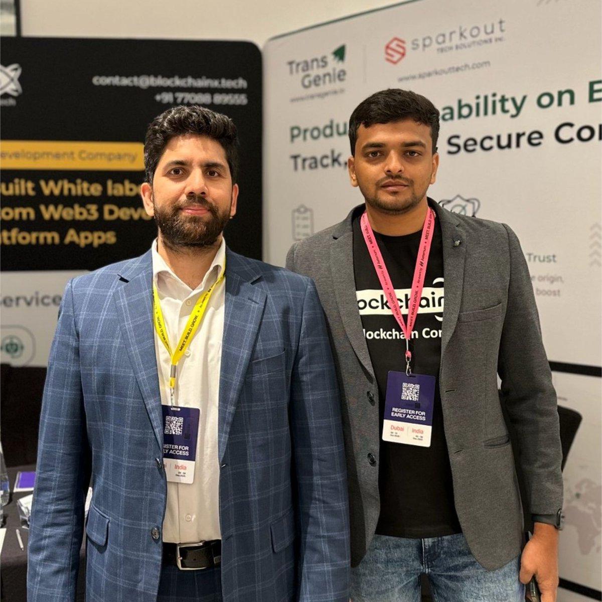 sparkouttech's tweet photo. Delightful meeting with Ashish from Transguard Group. Discussed innovative solutions for their white-label cash deposit platform.
Visit us at Booth C3👈.
Let’s chat! Schedule your meeting here:
https://t.co/OL49b1SzmL
#blockchainx #sparkouttech #unchainedsummit #dubai https://t.co/DCORC5Sm25