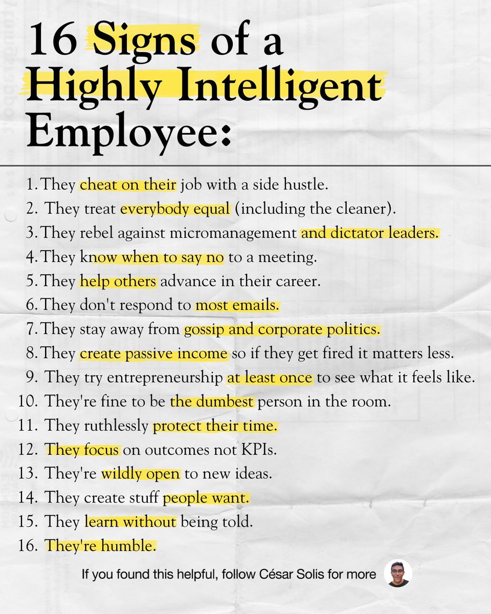 16 signs of a highly intelligent employee