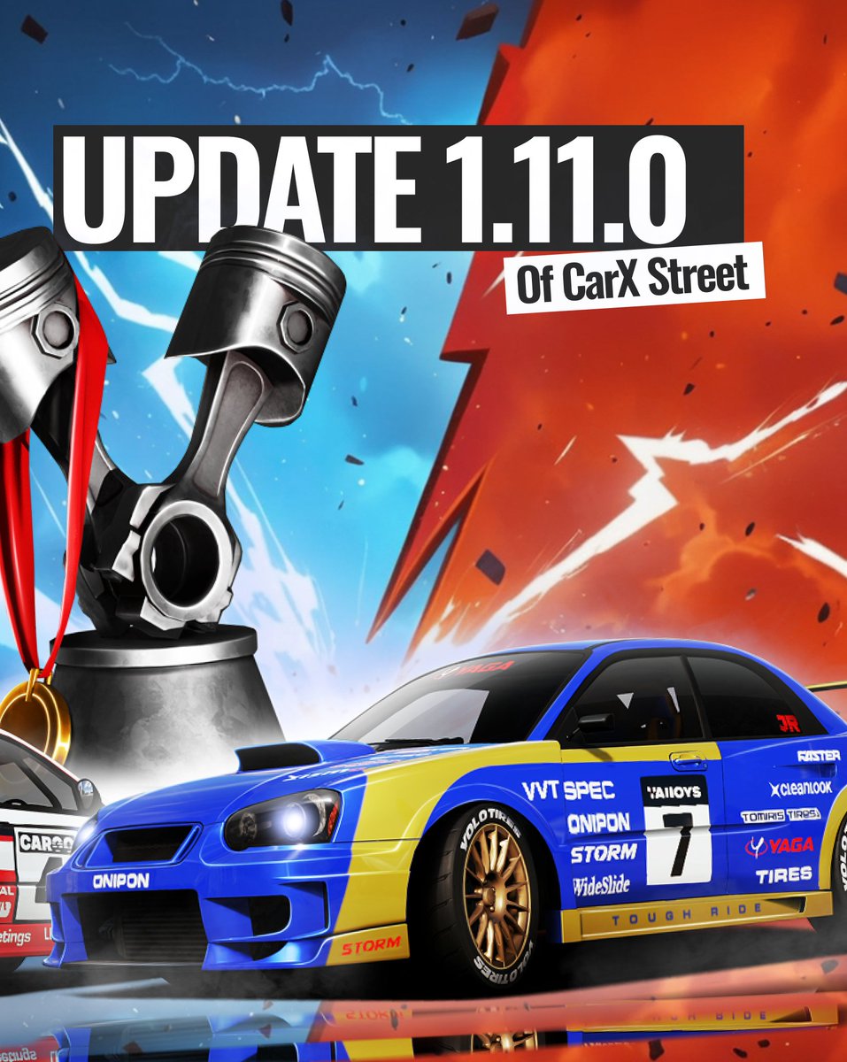 carx_technology's tweet photo. What’s up, drivers! 👋
Version 1.11.0 of CarX Street Mobile is now available!

✅ Take part in the new Confrontation event and get unique rewards!

Also in the update:

Test drives of stock cars are now available in the Car Dealership
The game has been optimized, including improvements to Midtown area
New cars added: EVX, WST
The maximum number of cars that can be saved in a profile has been increased
New leaderboard races have been added to the Sunset Speedway track
New Special Offers added: Diamond Racer, Rally King
General audio and UI improvements
General bug fixes

See you in the game!