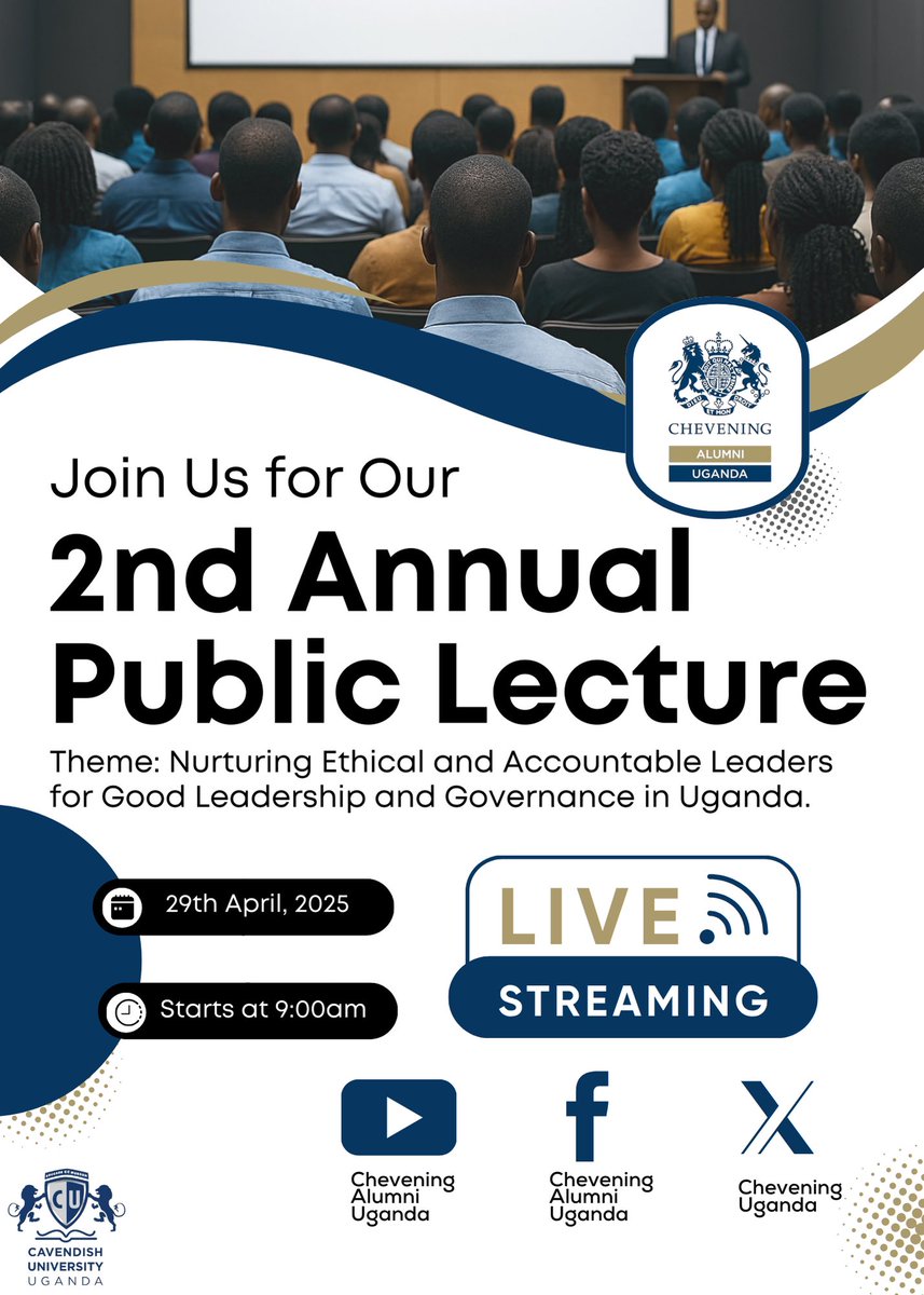 Catch the livestream here: 

youtube.com/live/BsH5y42N5…

#CheveningUganda
#LeadershipAndGovernance