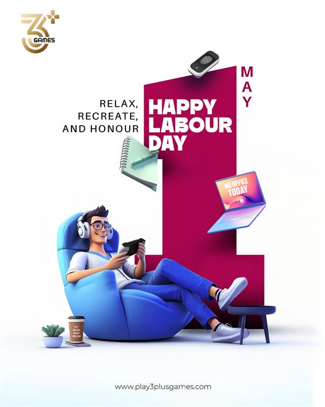 3plusGames's tweet photo. Relax, Recreate, and Honour every hardworking spirit. Happy Labour Day from 3Plus Games!

#happylabourday #labourday #Labor #WorkersRights #WorkersDay #employees #EmployeeRights #hardwork #3plusgames https://t.co/BVHFetLxu1