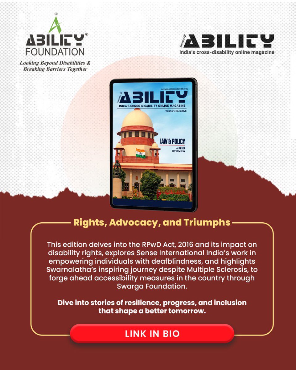Success &amp; ABILITY Latest edition.
To read the full magazine click the link below!
heyzine.com/flip-book/6e2f…

#SuccessandAbility #OnlineMagazine #Magazine #ISL #DigitalMagazine #AbilityFoundation #Inclusion #Disability