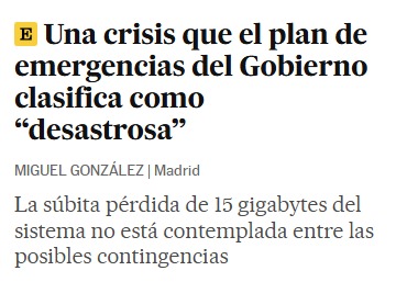 La portada de <a href="/elpais_espana/">EL PAÍS España</a> <a href="/elpais/">elpais</a>  ahora mismo. Los que miden la electricidad en gigabytes te dicen que ayer funcionó todo a la perfección.