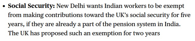 SDPhq's tweet photo. As a trade deal with India looks set to be concluded, India's demands for their nationals’ access to the UK labour market include a proposed exemption from paying UK NI contributions for 5 years, whilst still allowing access to our public services. Will Labour sell us out? Place your bets.
https://t.co/dkmWGJDotA
