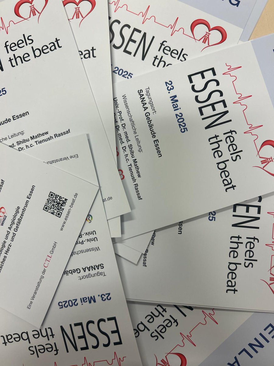 Essen - feels the Beat (@essenbeat) on Twitter photo Nach der #DGKJT ist vor #EssenFeelsTheBeat
am 23.05. ab 13:20h im SaANAA Gebäude auf Zeche Zollverein in Essen
Anmeldung unter essen-beat.de
<a href="/DGK_org/">Deutsche Gesellschaft für Kardiologie</a> <a href="/UniklinikEssen/">Uniklinikum Essen</a> <a href="/SMathewi/">Shibu Mathew</a> <a href="/TRassafMD/">Tienush Rassaf</a> <a href="/C_Jungen/">Christiane Jungen</a> Nach der #DGKJT ist vor #EssenFeelsTheBeat
am 23.05. ab 13:20h im SaANAA Gebäude auf Zeche Zollverein in Essen
Anmeldung unter essen-beat.de
<a href="/DGK_org/">Deutsche Gesellschaft für Kardiologie</a> <a href="/UniklinikEssen/">Uniklinikum Essen</a> <a href="/SMathewi/">Shibu Mathew</a> <a href="/TRassafMD/">Tienush Rassaf</a> <a href="/C_Jungen/">Christiane Jungen</a>