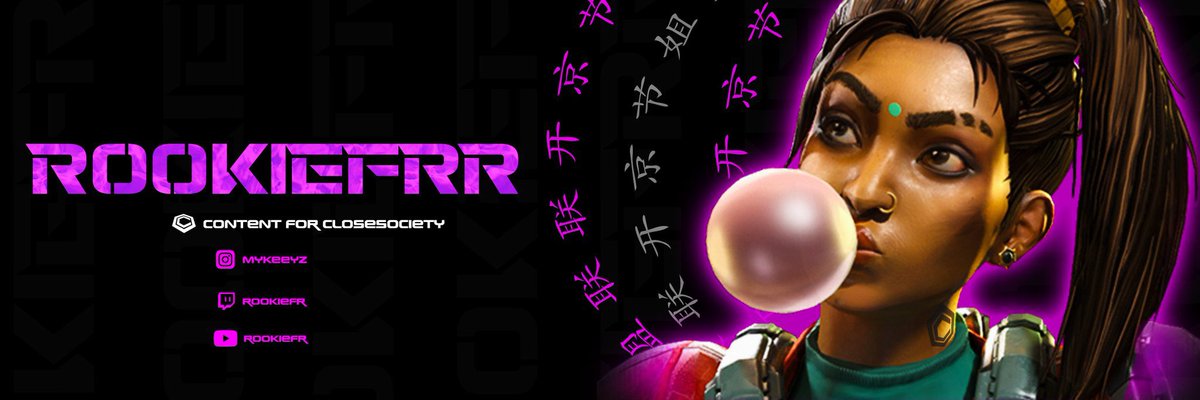 FIRST TIME DOING APEX HEADER
    
Just a clean header for <a href="/RookieFrr/">Rookie 99</a> 
He’s a Rampart Main and gave me complete freedom with this design and very happy with the outcome.

3 Seperate color corrections I tested.

💙 + ♻️ It’s free