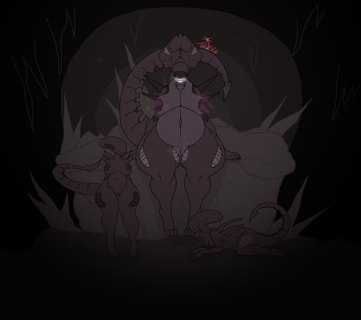 o oo oo big xenomorph oo ooo xenomorph queen... ooooooooo big momma.... ooooo................ bi...g....

#art #digitalart #nsfw #xenomorph #alien