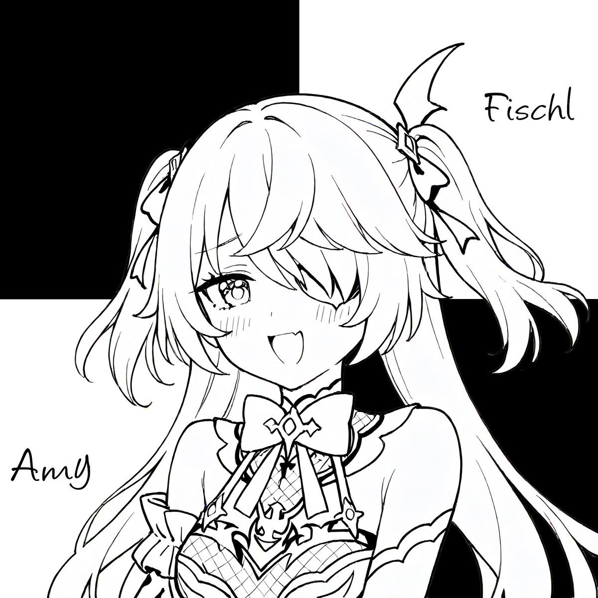 原神のお気に入りキャラであるエミちゃんを色紙風に！

#原神 #フィッシュル