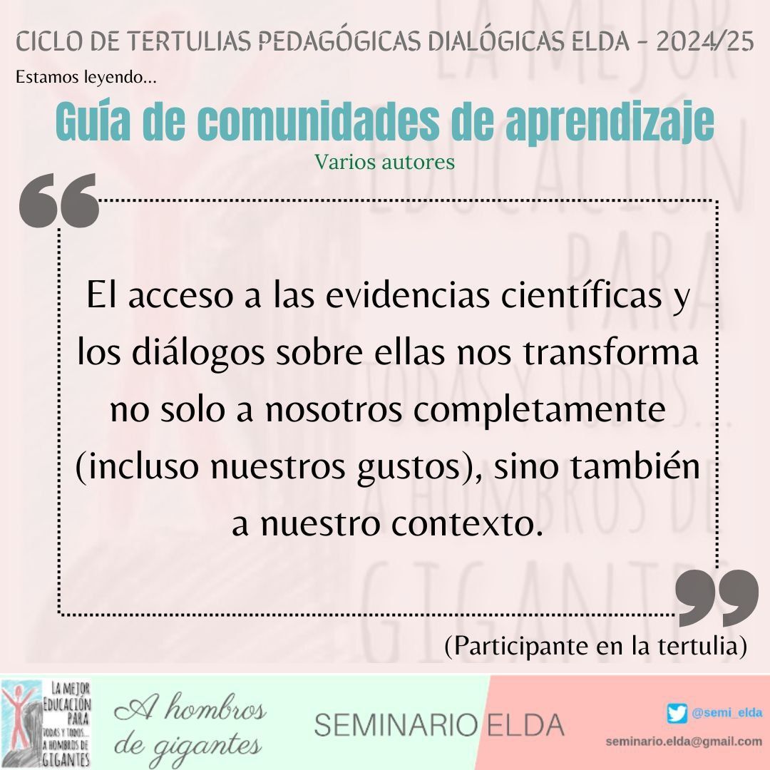 Tertulia Pedagógica Dialógica Elda AHdG (@semi_elda) on Twitter photo 