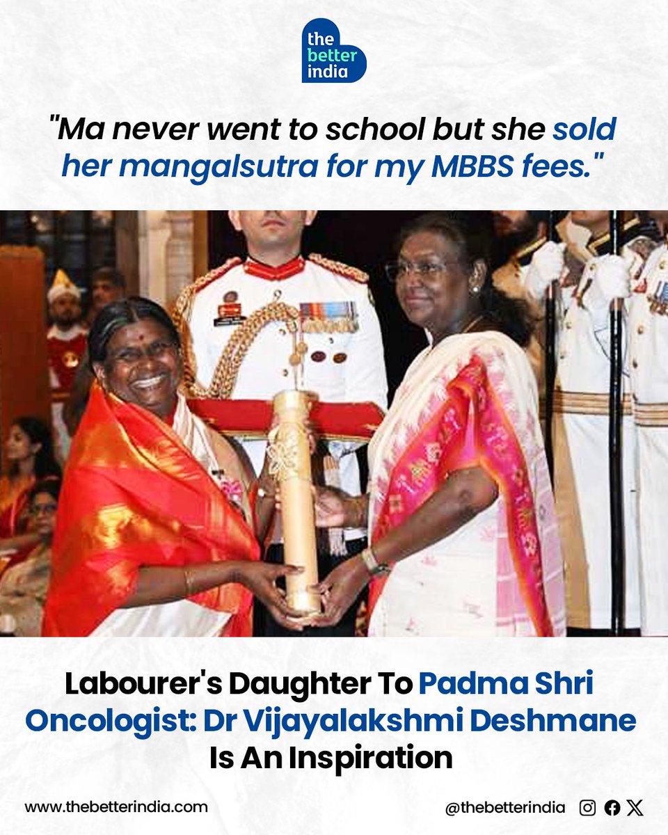 Poverty couldn’t break her spirit. Today, she’s a Padma Shri awardee and one of India’s finest oncologists.

Born into poverty in a slum in Kalaburagi, Karnataka, with illiterate parents who still dreamed of a better future for their children, Dr. Vijayalakshmi Deshmane rose
