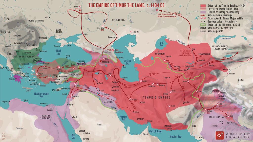 Circassianology's tweet image. Timurlenk'in Avrasya Seferleri 1404. Seferleri çoğu zaman vezir ve komutan olarak yöneten Edige Han idi. Ordusunda #Çerkesler'de vardı. Ve karşısında Altın Ordu saflarında ya da #Memluk Ordusunu yönetenler de Çerkes idi. İlk #Moğol yenilgisi #Suriye'de ve #Çerkesya'da gerçekleşti