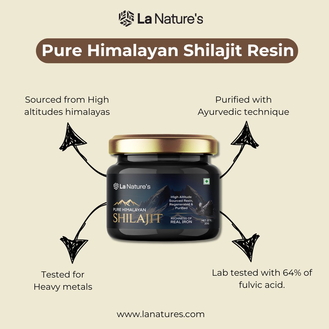 Lanatures's tweet photo. 🌄 Awaken Your Inner Warrior with La Nature’s Pure Himalayan Shilajit! 💪🧘‍♀️
Experience the ancient secret of stamina and wellness with Pure Himalayan Shilajit 
To Buy Visit: https://t.co/k4kQyhjt0a 
#Shilajit #PureShilajit #ShilajitPower #NaturalStrength #FulvicAcid https://t.co/8AkflJjVIO
