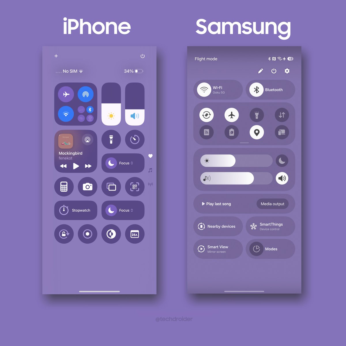 techdroider's tweet photo. iOS 18 vs Samsung OneUI 7 - Control Center

Who Did It Better? https://t.co/7NxNIYsBzg