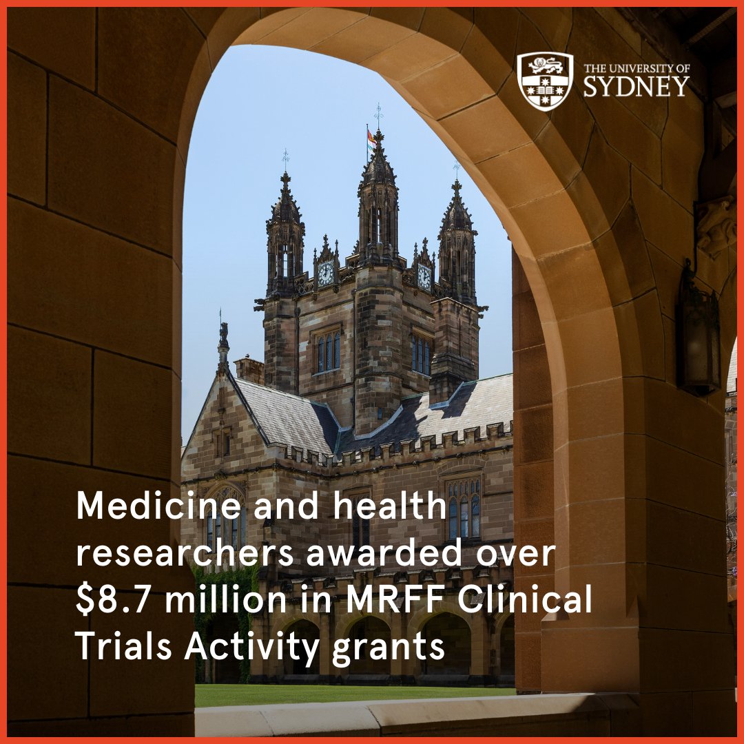 Sydney Health (@syd_health) on Twitter photo Four <a href="/Sydney_Uni/">University of Sydney</a> medicine and health researchers have been awarded over $8.7 million from the <a href="/ausgov/">Australian Government</a> Medical Research Future Fund (#MRFF) Clinical Trials Activity initiative!
#LeadershipForGood Four <a href="/Sydney_Uni/">University of Sydney</a> medicine and health researchers have been awarded over $8.7 million from the <a href="/ausgov/">Australian Government</a> Medical Research Future Fund (#MRFF) Clinical Trials Activity initiative!
#LeadershipForGood