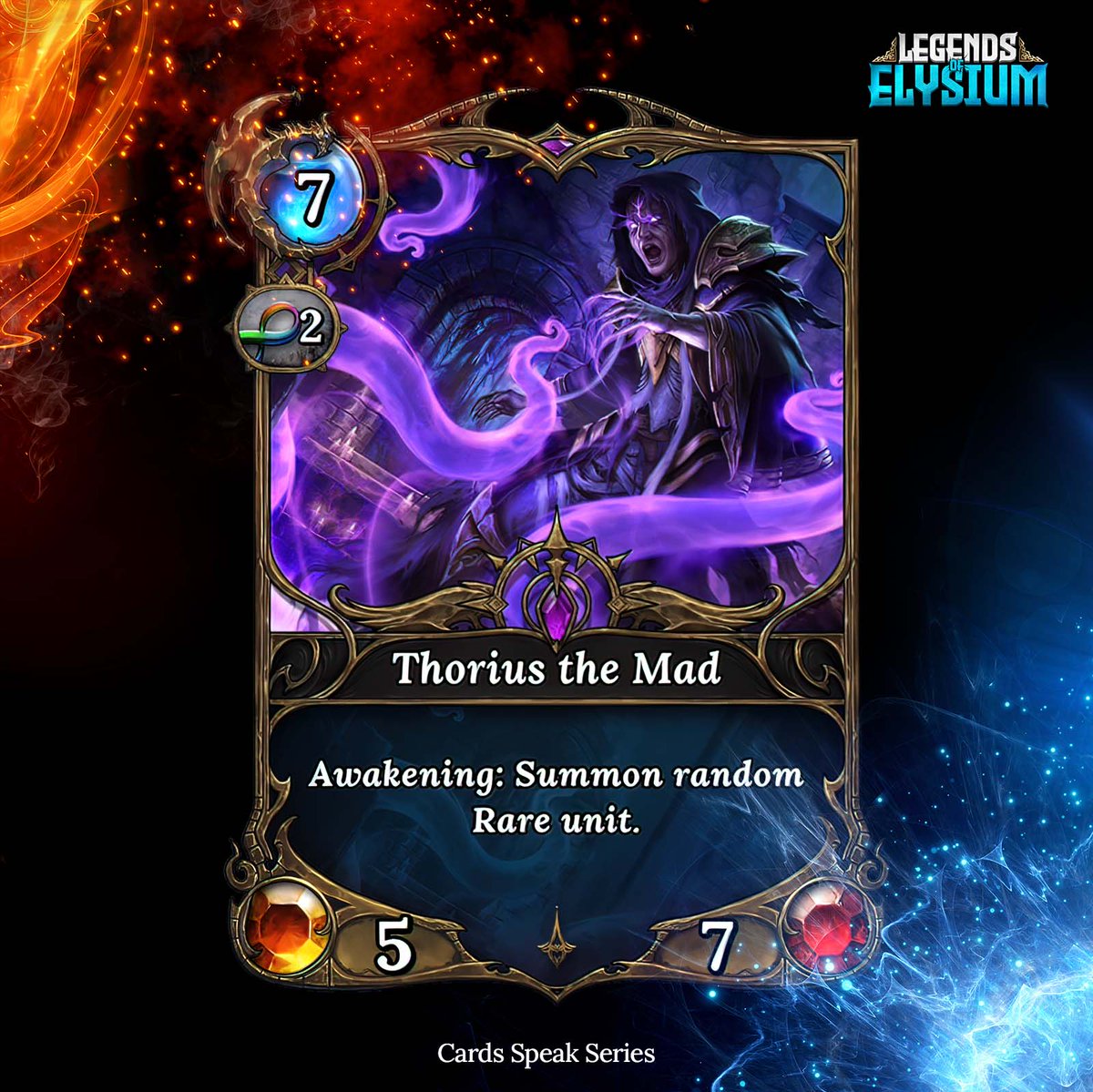 LegendsElysium's tweet image. “I cast one spell.
Now there’s a goat on fire and my opponent’s crying.” - Thorius the Mad
#LOE #CardSpeak #CardGame