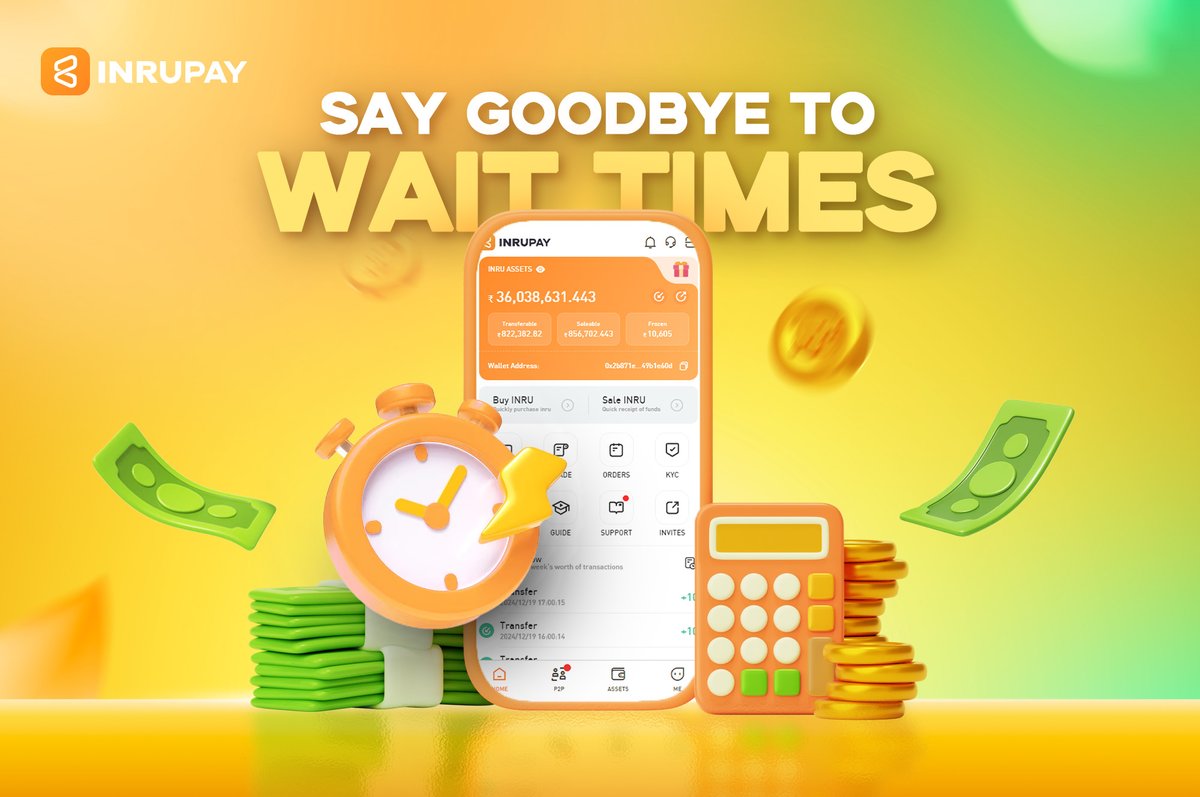 Inrupay's tweet photo. Banks close.
 
INRU doesn’t.
 
Say goodbye to wait times, hello to freedom.
 
#CryptoFreedom #INRU #Web3Finance https://t.co/cW1qYo4thk