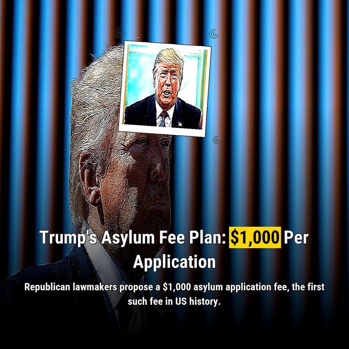 NewsInPixel_en's tweet image. 🛂 Trump's plan: $1,000 asylum application fee!
A cruel financial barrier for the world's most vulnerable.
America’s role as a refuge at risk.
#TrumpImmigration #AsylumCrisis #ImmigrationBill #HumanRights #newsinpixel
