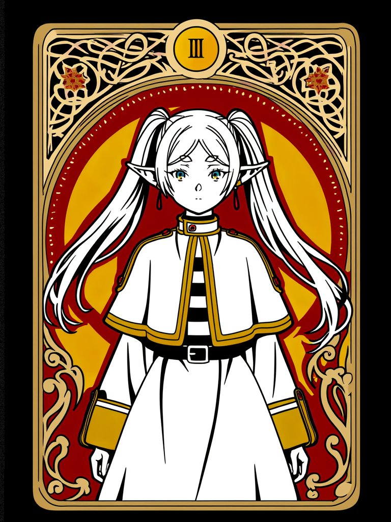 haotian_0430's tweet photo. ヘッダー用に作ったタロットカード風のイラスト（ボツ）です
Frieren https://t.co/Ex9EGPOlP6