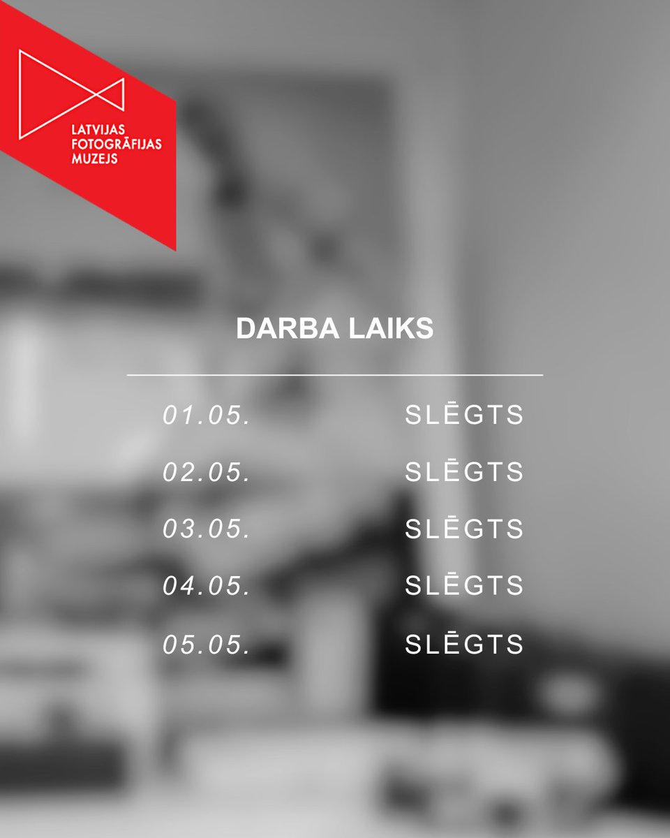 ℹ️Darba laika izmaiņas 01.05.-05.05.