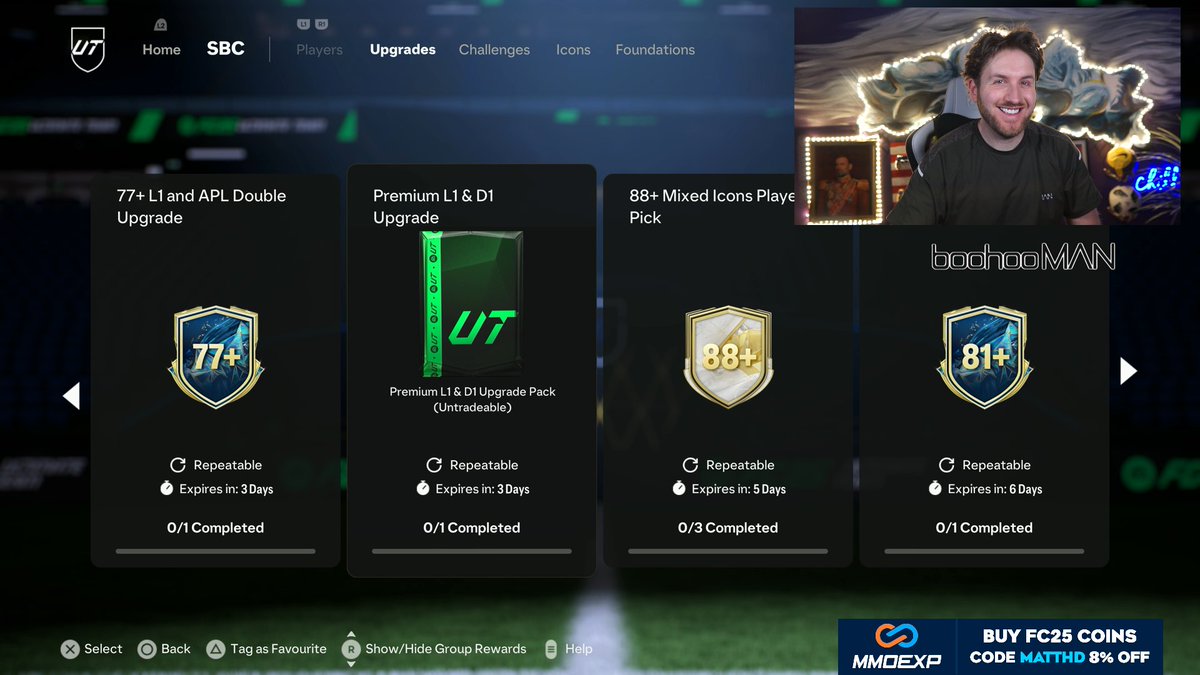 MattHDGamer's tweet photo. Unlimited Premium upgrade packs ✅

Free TOTS pack method ✅

FUT Champs rewards + $0 Spent RTG ✅

LIVE https://t.co/SFrnQIVv8k https://t.co/js5OdRM998