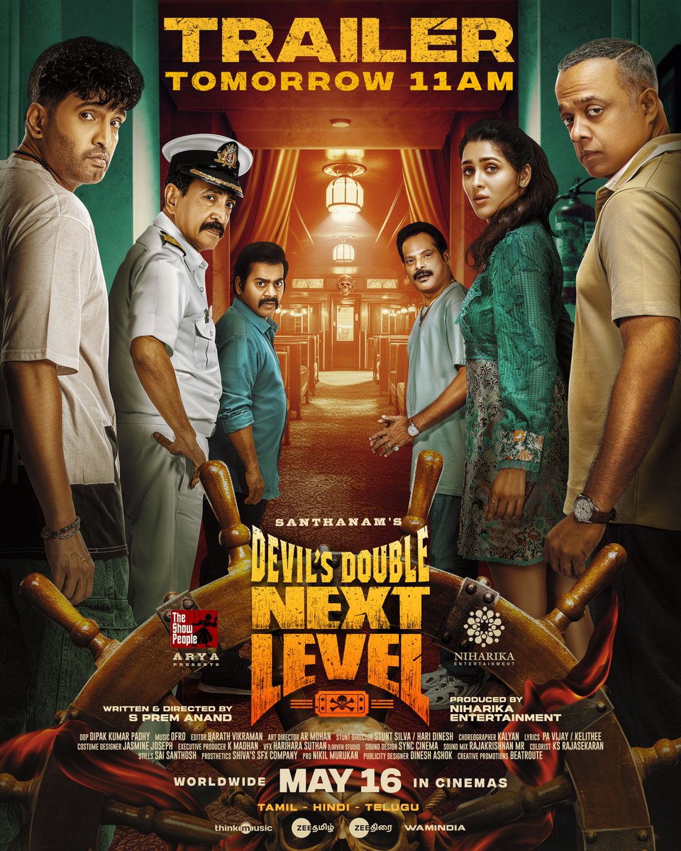 sethuraman (@sethuviscom) on Twitter photo Double the Horror Double the Humour Double the Entertainment
#DevilsDoubleNextLevel Trailer releasing tomorrow at 11 AM
#DevilsDoubleNextLevelFromMay16
#DhillukuDhuddu <a href="/iamsanthanam/">Santhanam</a> <a href="/arya_offl/">Arya</a> <a href="/TSPoffl/">TheShowPeopleoffl</a> <a href="/NiharikaEnt/">Niharika Entertainment</a> <a href="/iampremanand/">premanand</a> <a href="/menongautham/">Gauthamvasudevmenon</a> <a href="/selvaraghavan/">selvaraghavan</a> <a href="/iamyashikaanand/">Yashika Anand</a> Double the Horror Double the Humour Double the Entertainment
#DevilsDoubleNextLevel Trailer releasing tomorrow at 11 AM
#DevilsDoubleNextLevelFromMay16
#DhillukuDhuddu <a href="/iamsanthanam/">Santhanam</a> <a href="/arya_offl/">Arya</a> <a href="/TSPoffl/">TheShowPeopleoffl</a> <a href="/NiharikaEnt/">Niharika Entertainment</a> <a href="/iampremanand/">premanand</a> <a href="/menongautham/">Gauthamvasudevmenon</a> <a href="/selvaraghavan/">selvaraghavan</a> <a href="/iamyashikaanand/">Yashika Anand</a>