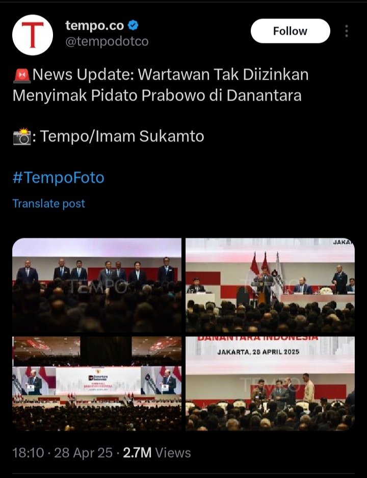 Dalam dunia korporasi &amp; pemerintahan, ada ruang privat utk membahas efisiensi &amp; ketegasan.

Media &amp; buzzer oposisi sengaja ngegiring opini, seolah ini praktik gelap

Justru ini menunjukkan profesionalisme dlm menata urusan dlm negeri, yg penting akuntabilitas tetap terjaga.