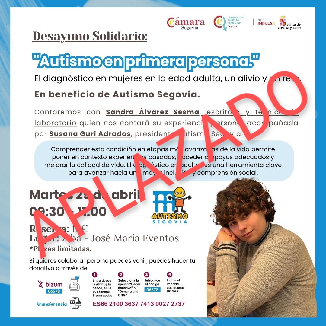 "Autismo en primera persona" queda aplazado, sentimos las molestias.