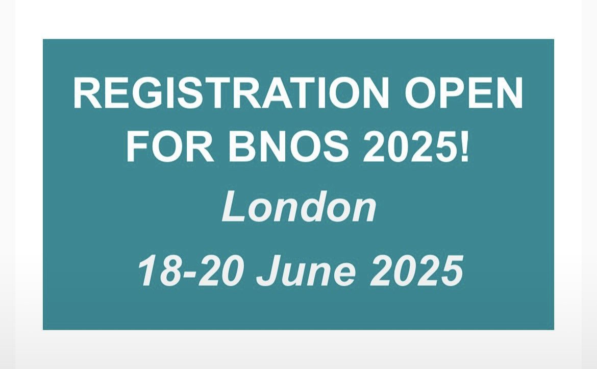 Early Bird registration now extended to Tuesday 6th May @ 23:59 !
#BNOS2025

bnosconference.co.uk/bnos-conferenc…