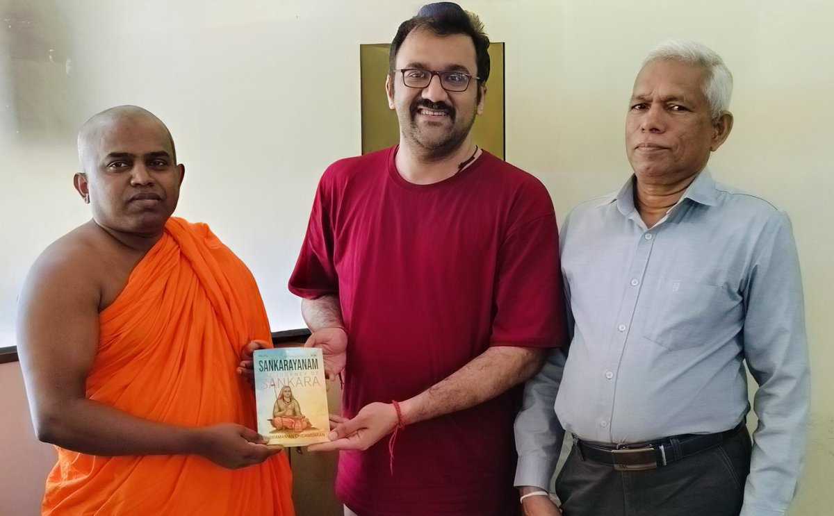 Felt extremely happy to present a copy of my book to Buddhist monk Ven. Udawela Rewatha &amp; Prof Jayawardhane - HoD of Sanskrit studies at Kelaniya University. My wish is to take this book to dharmic leaders within and outside Sanatana Dharma.
<a href="/BluOneInk/">BluOne Ink</a> <a href="/dimplekaul_in/">Dimple</a> <a href="/IndicaOrg/">INDICA</a>