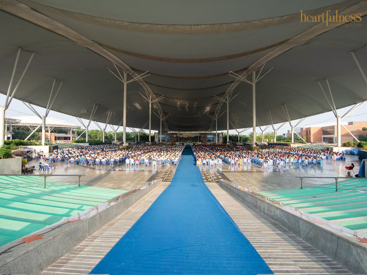 heartfulness's tweet photo. At @kanhashantivan, Hyderabad, thousands of seekers have come together to celebrate a momentous occasion — the 125th Birth Anniversary of Babuji Maharaj, a guiding light for generations of Heartfulness practitioners. Over these days, the atmosphere is charged with devotion, deep silence, and collective yearning for inner transformation. 

Through sessions of meditation, reflection, and spiritual immersion, we honour the profound legacy of Babuji Maharaj — a legacy built on simplicity, love, and the inner journey toward universal peace. As we sit together in stillness, hearts beating as one, we are reminded that true change begins within.

Have a glimpse of Day 1 of the celebration — a day filled with serenity, togetherness, and the timeless grace of a Master’s remembrance.

#Heartfulness #BabujiMaharaj #HeartfulnessBhandara