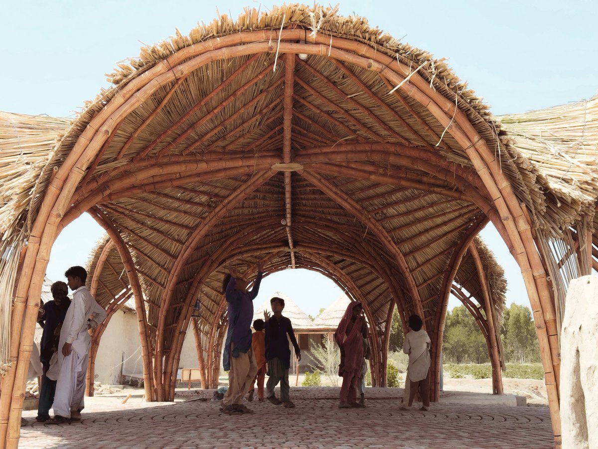 w_emerg's tweet image. How can bamboo transform disaster recovery? In Sindh, Pakistan, Jack Rankin and Nyami Studio build the Juliet Centre, a resilient, low-tech, bamboo pavilion empowering local communities after the 2022 floods. 
 #BambooArchitecture #Pakistan  #JulietCentre #JackRankin #NyamiStudio