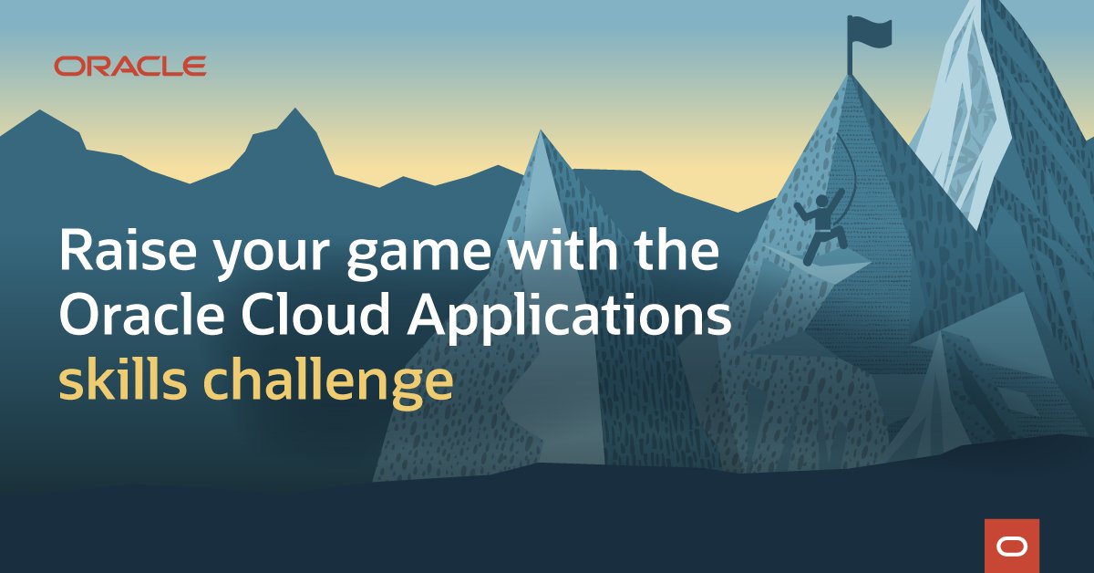 DesertLazuli's tweet photo. Now through May 15, join the skills challenge to gain foundational knowledge on Oracle Cloud Applications, Oracle Modern Best Practices, and Oracle Cloud Success Navigator and compete for prizes. Get started today: https://t.co/MWkclUhWcR https://t.co/d1SLNqHXH2