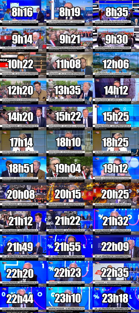 Une journée sur CNews. 

Les milliardaires sont en campagne contre les insoumis, alors tous les coups sont permis.

Ne nous laissons pas faire. Ce jeudi 1er mai, la riposte commence dans la rue.