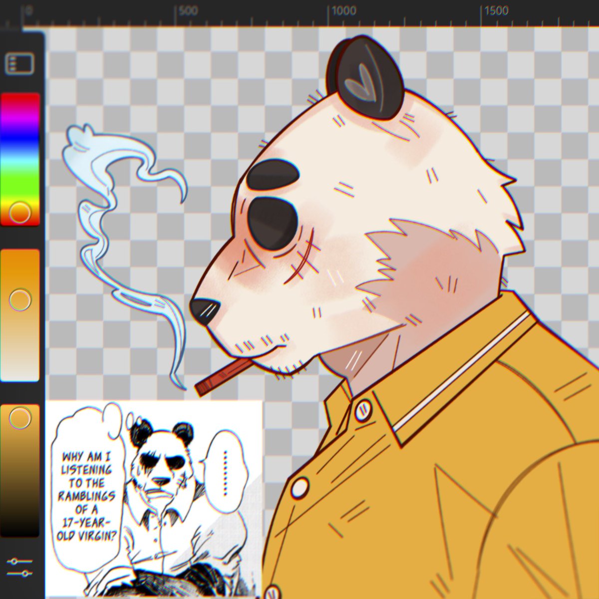 Handsome panda, I’m ready for you to rehab me. 😤🔥
Still a WIP, love you all so much.
#BEASTARS #furry #furryartist #furryfandom #ArtistOnTwitter #digitalart #anime #art #furryartwork #furryart #AnimeArt