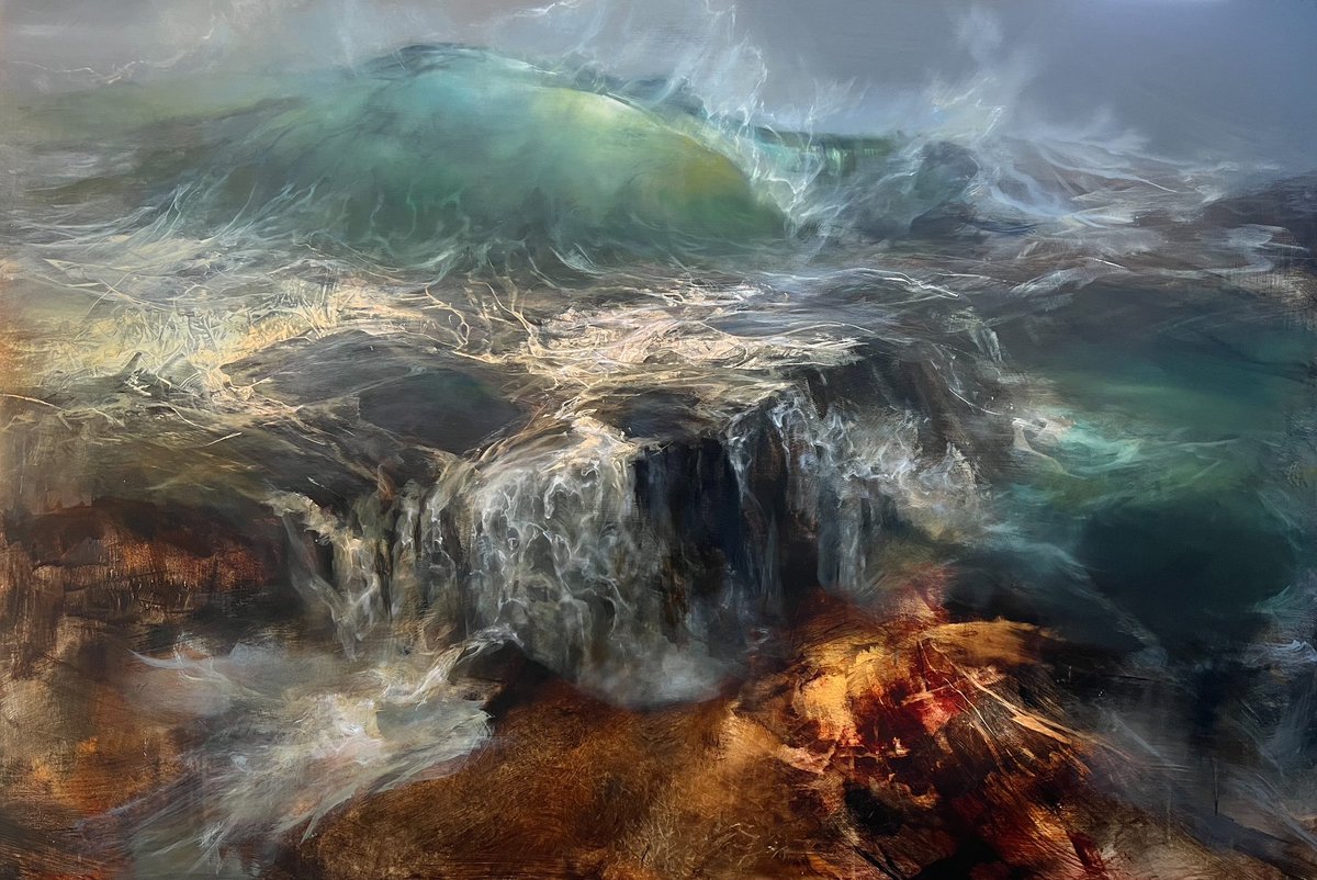 Another from my series of large seascapes. Assynt Tides, 122cm x 152cm. Currently available from my studio here in Elphin.