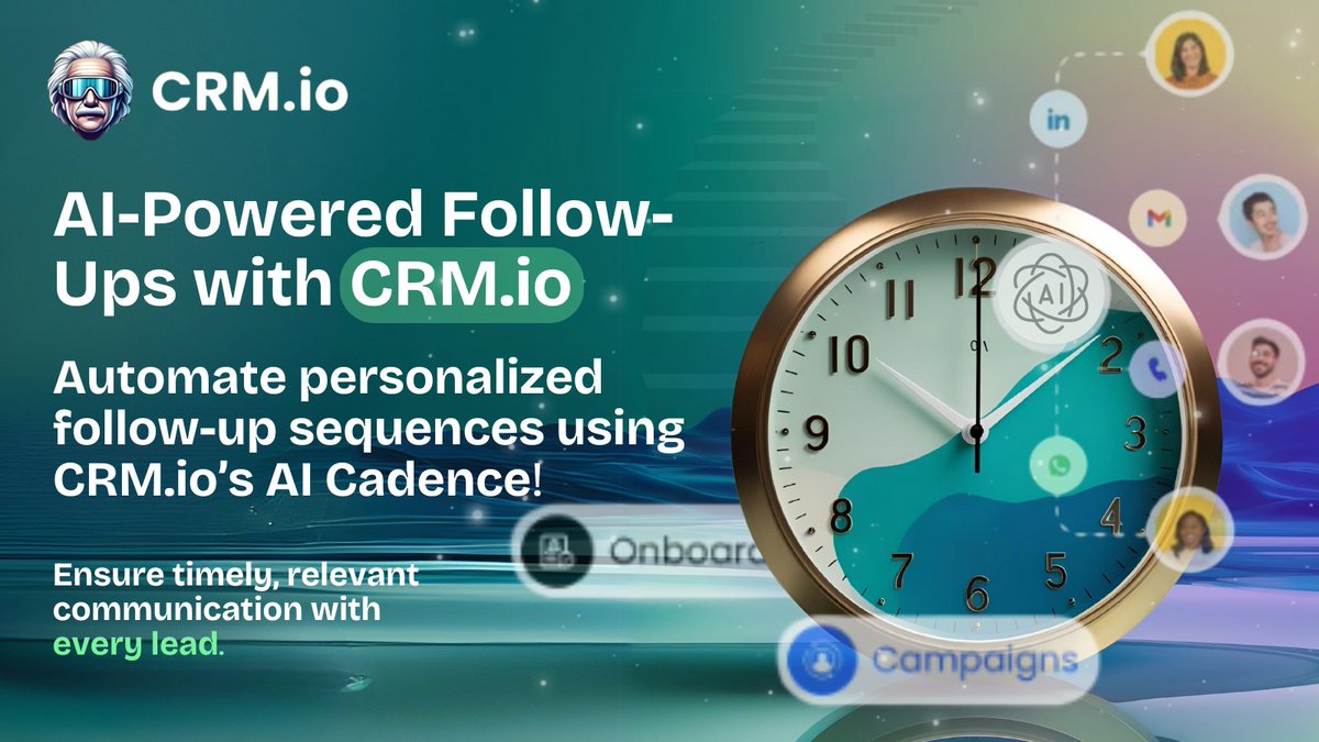 CRMio500apps's tweet photo. 🚀 AI-Powered Follow-Ups with https://t.co/ESOUjCVVYI

 Automate personalized follow-up sequences using https://t.co/ESOUjCVVYI’s AI Cadence. Ensure timely, relevant communication with every lead.

 #AI #SalesAutomation #CRM 🔄 https://t.co/PV7mtLi7lv