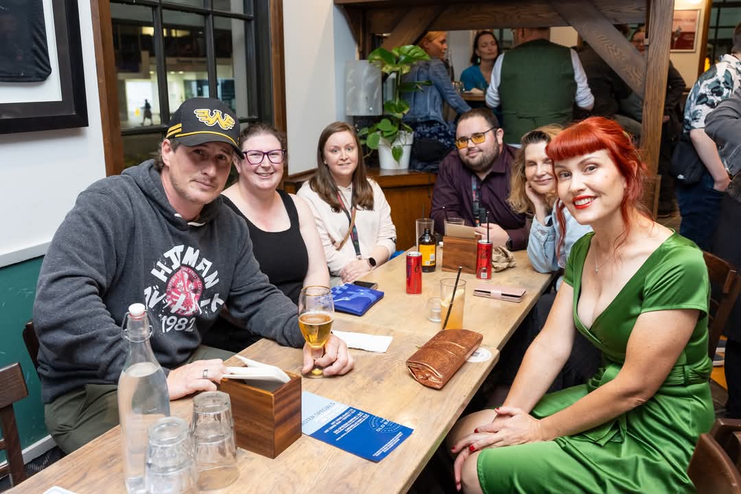 Huntaway_x's tweet photo. Abit anxious about our first time at the #Wellygeddon cocktail party but it was a blast! Shoutout to #Roswell Brendon, and the amazing #DougJones. The gentleman that voiced scooby doo was awesome too! 🤟🫶 https://t.co/LwspTcA7Wl