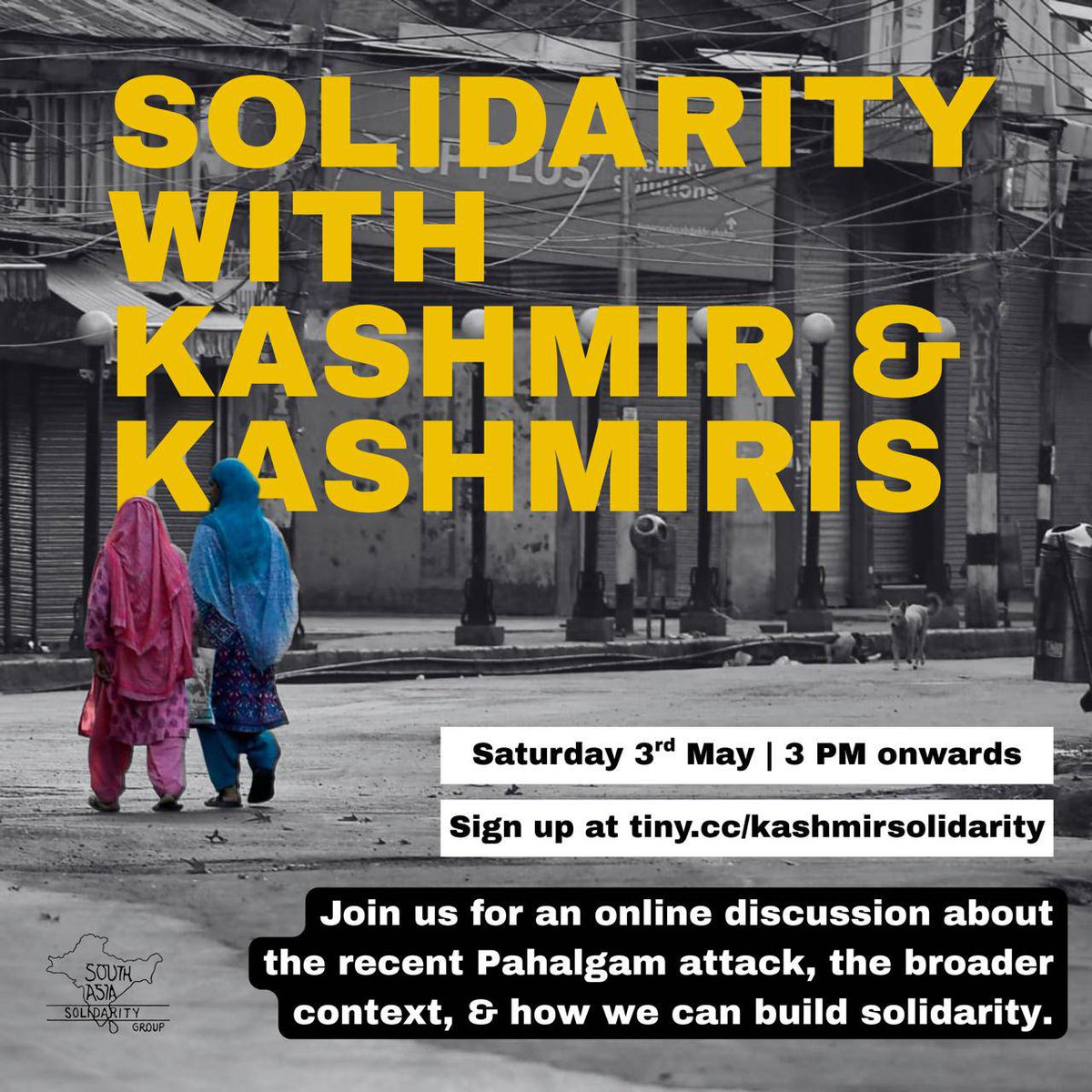 Payal Parekh (@payalclimate) on Twitter photo If you want to hear about the recent Pahalgam attack in Kashmir from critical voices, like the insightful <a href="/clifro/">Clifton.E.Robinson</a> join this online panel.
Sign up for free: tiny.cc/kashmirsolid...
This Saturday, 3 May at 15:00 CEST/18:30 IST If you want to hear about the recent Pahalgam attack in Kashmir from critical voices, like the insightful <a href="/clifro/">Clifton.E.Robinson</a> join this online panel.
Sign up for free: tiny.cc/kashmirsolid...
This Saturday, 3 May at 15:00 CEST/18:30 IST