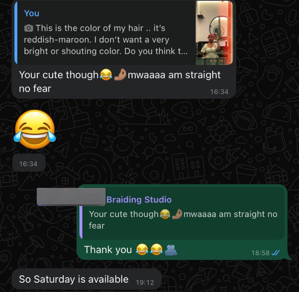 _iamkabera_'s tweet photo. Online small business owners, is this a strategy?😂
The number of times I’ve been called “love” “mama” and “dear” today 🫣(this is after giving them my name😅)
I see an opportunity @arinaitwehannah @najjuka_whitney @Ambrose_PRO 😉
#commsgurus #ifykyk https://t.co/7NjYGpPV1M