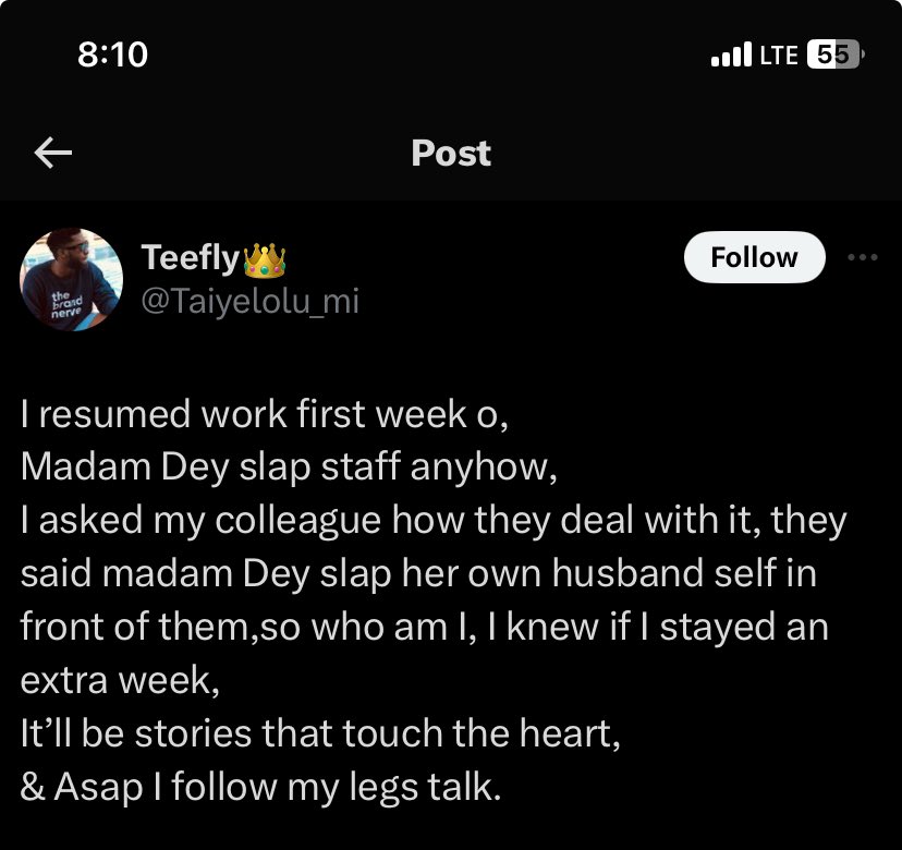 ThePadrepr's tweet photo. “What’s the weirdest reason that has made you resign from a job?” 😭💀

- Thread ✨ https://t.co/s0qmFX6tkn