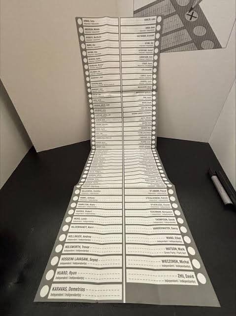 <a href="/MRolly19/">M.Rolly</a> That meter-long ballot? 

Nothing bizarre in Carleton at all. 
Why do you ask?