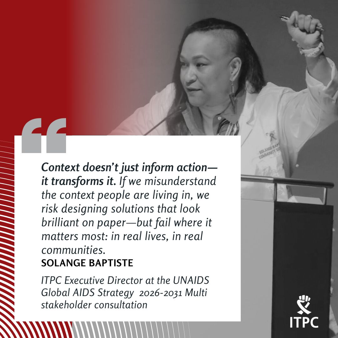 ITPC Global (@itpcglobal) on Twitter photo The <a href="/UNAIDS/">UNAIDS Global</a> multistakeholder consultation is a critical milestone in the development of the Global AIDS Strategy 2026-2031. <a href="/S0langeBaptiste/">Solange Baptiste</a>
#AIDSisNOTover #PeopleOverProfits #CommunitiesAreExperts The <a href="/UNAIDS/">UNAIDS Global</a> multistakeholder consultation is a critical milestone in the development of the Global AIDS Strategy 2026-2031. <a href="/S0langeBaptiste/">Solange Baptiste</a>
#AIDSisNOTover #PeopleOverProfits #CommunitiesAreExperts